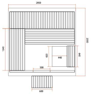 dimensions sauna OMEGA