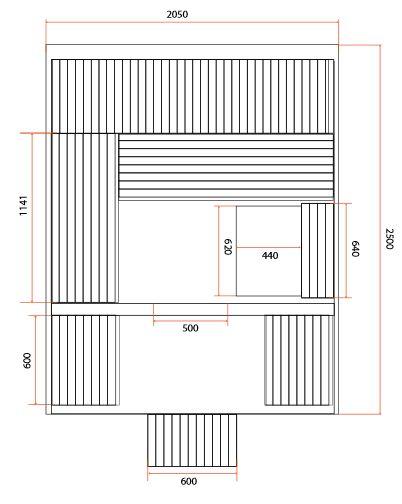 dimensions sauna ROSSA